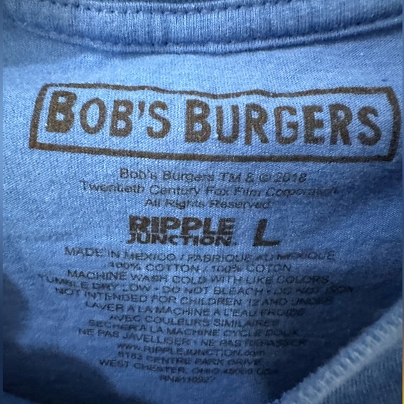 Bob's Burgers Men's Large Dark Blue Graphic Short Sleeve Tee Shirt Cartoon - Picture 5 of 5